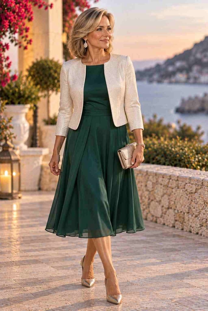 A-Line Midi With Structured Jacket