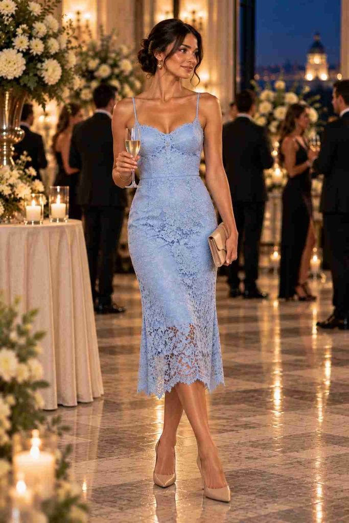Baby Blue Lace Dress