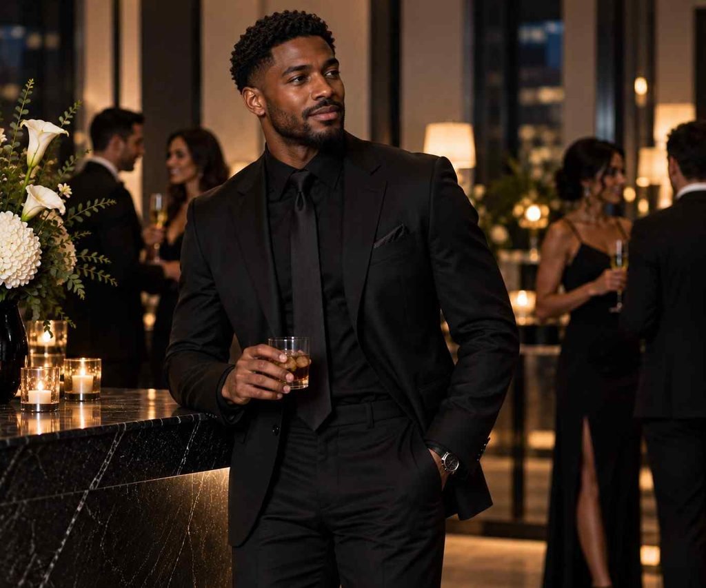 Black Cocktail Attire Suit