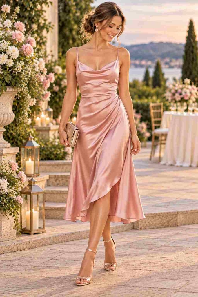Blush Pink Satin Dress