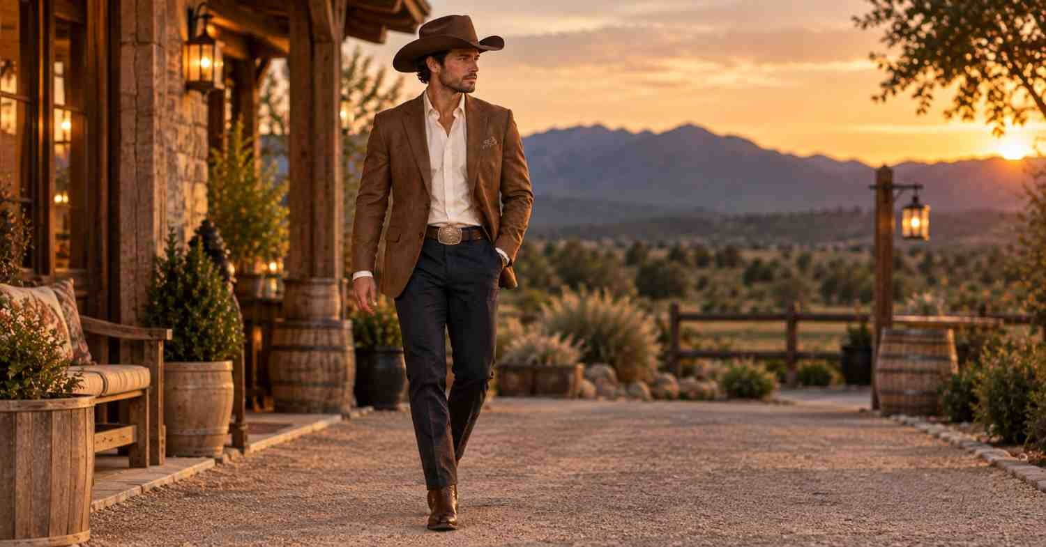 brown blazer cocktail attire