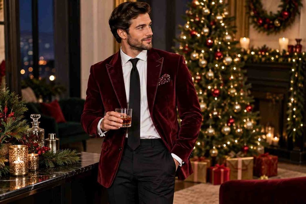 Burgundy Velvet Blazer