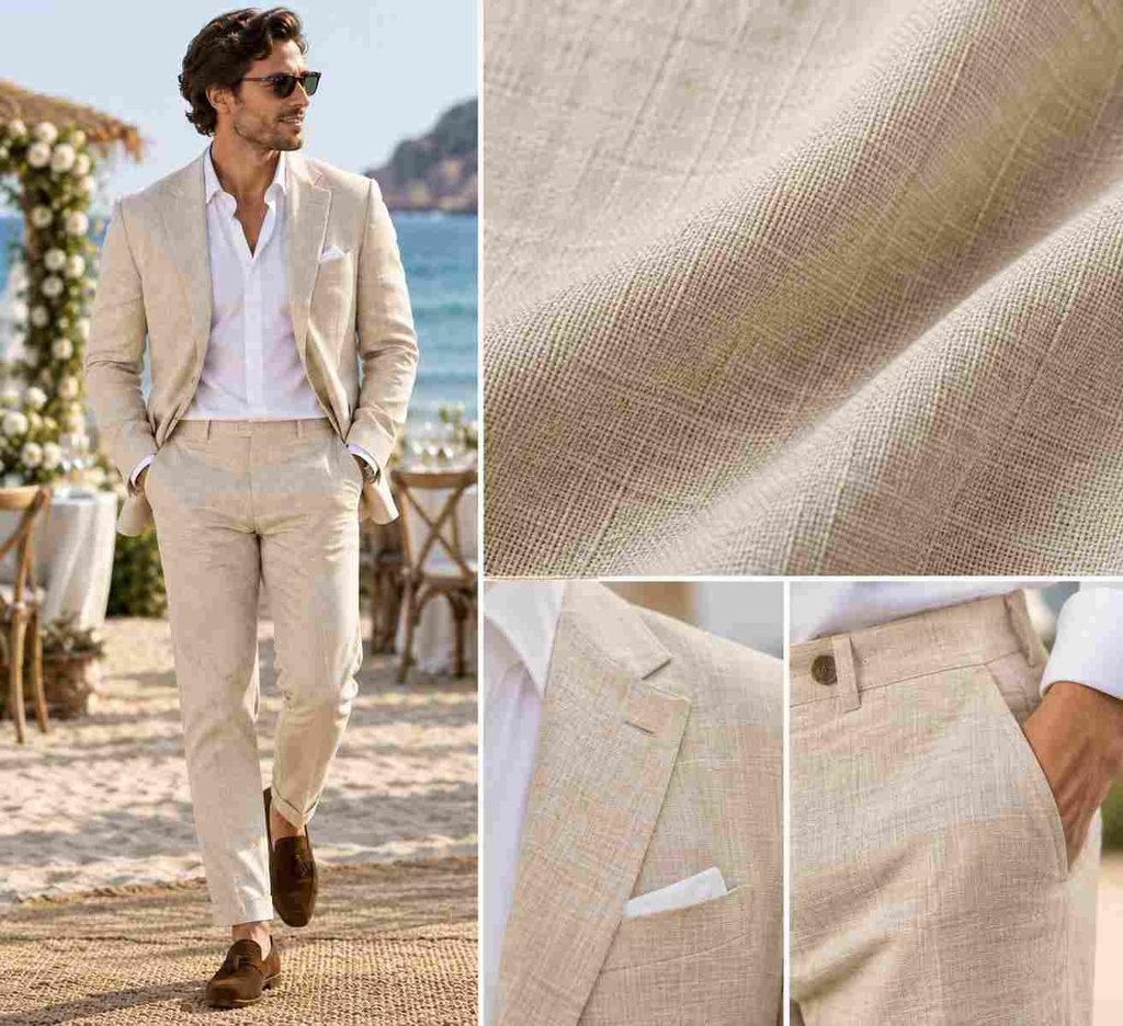 Coastal Linen Suit Style Collage