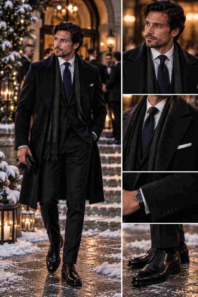 Dark Evening Suit With an Overcoat