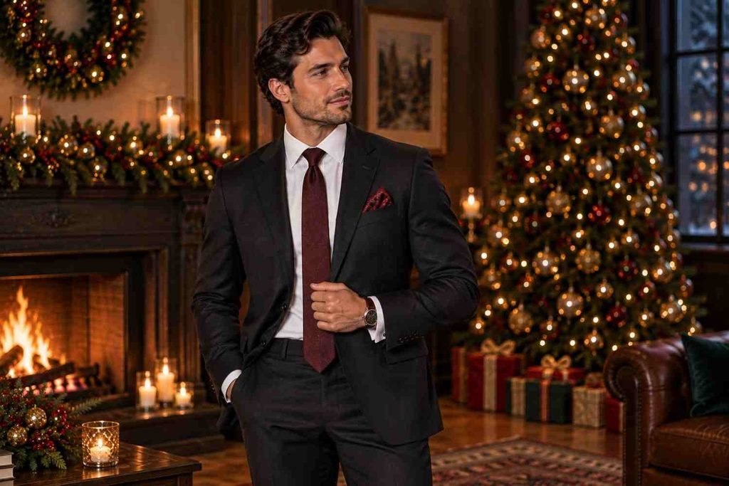 dark cocktail attire suit