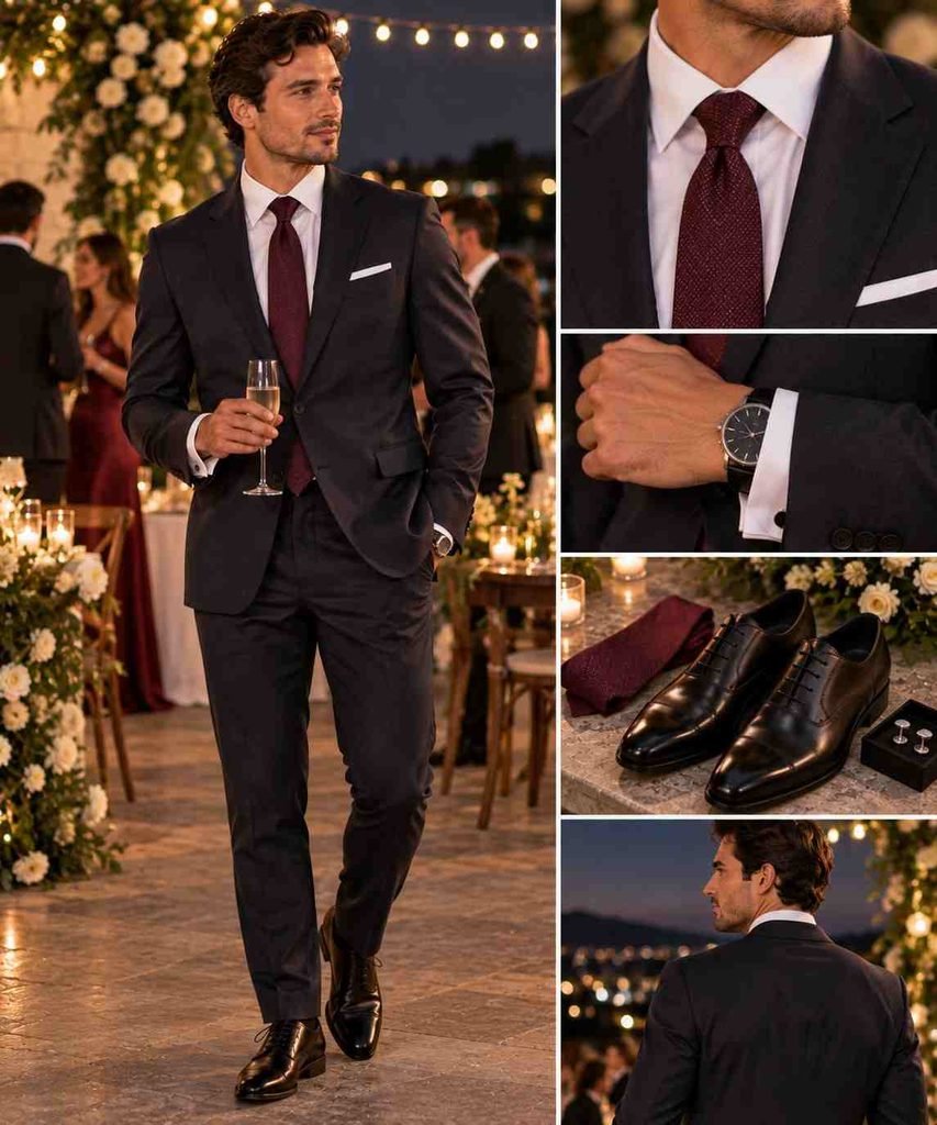 Dark Suit for an Evening Wedding