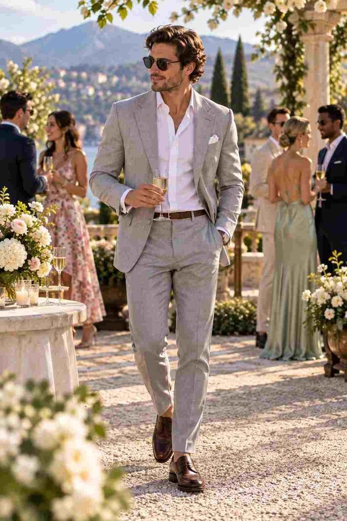 Light Gray Suit With a White Shirt