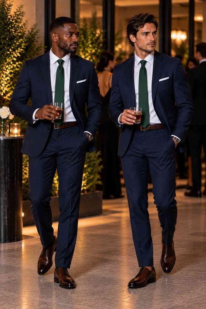 Navy Suit + White Shirt