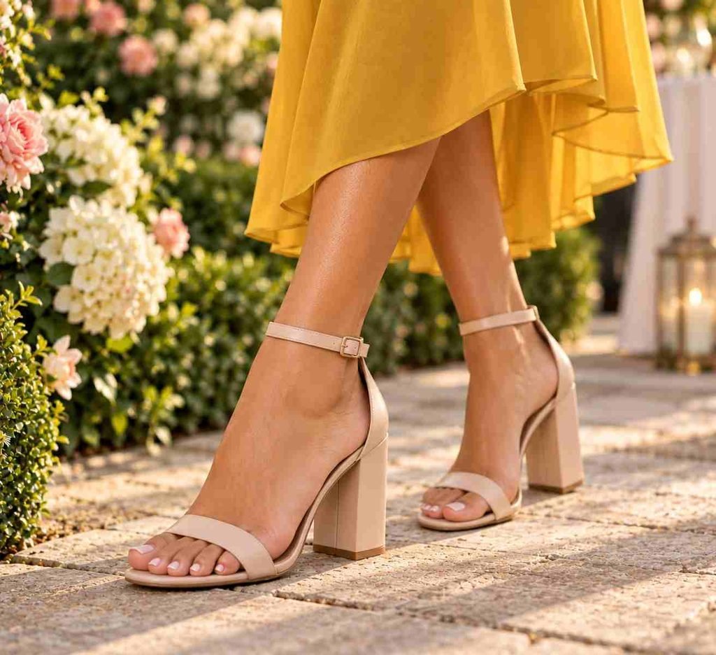 Nude Block Heels