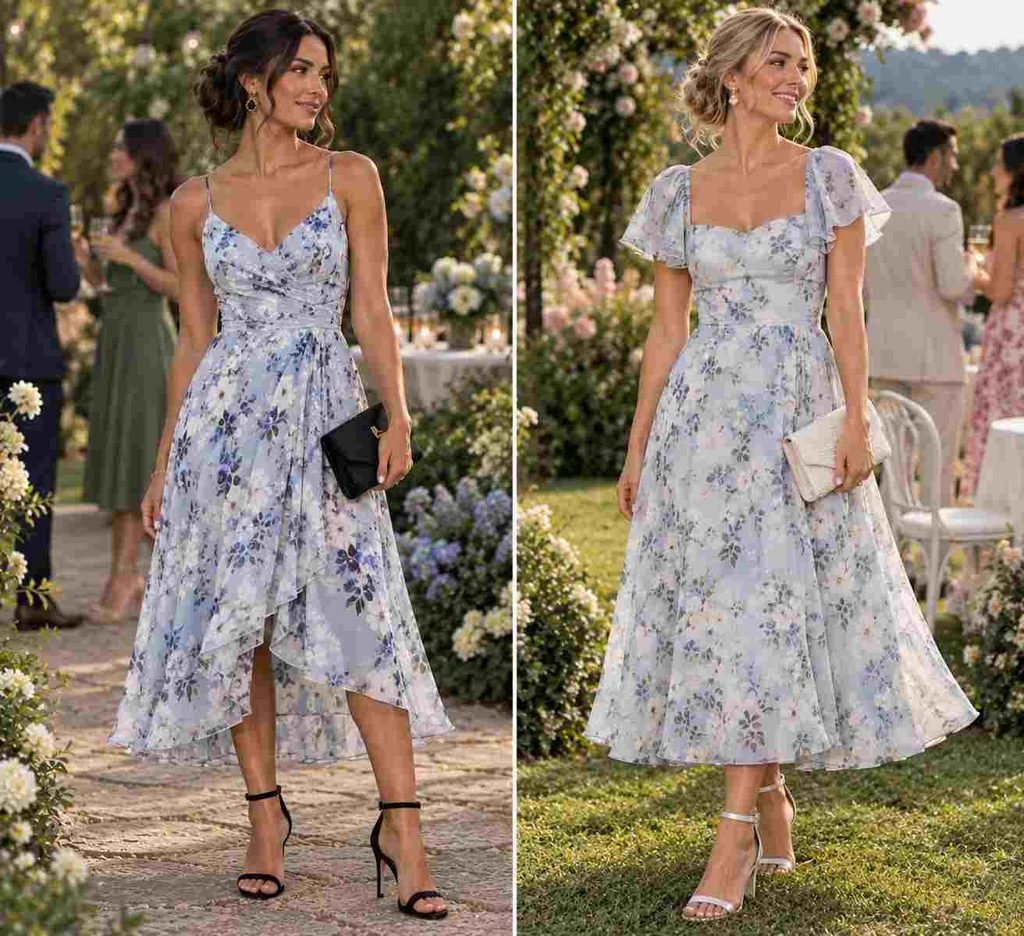 Powder Blue Floral Dres