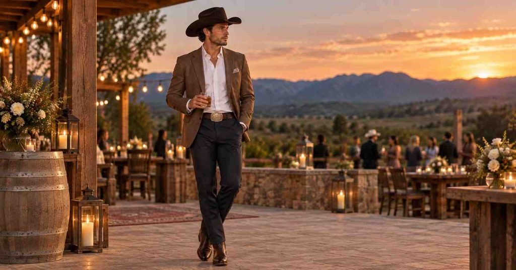 Sunset Ranch Elegance with Cowboy Style