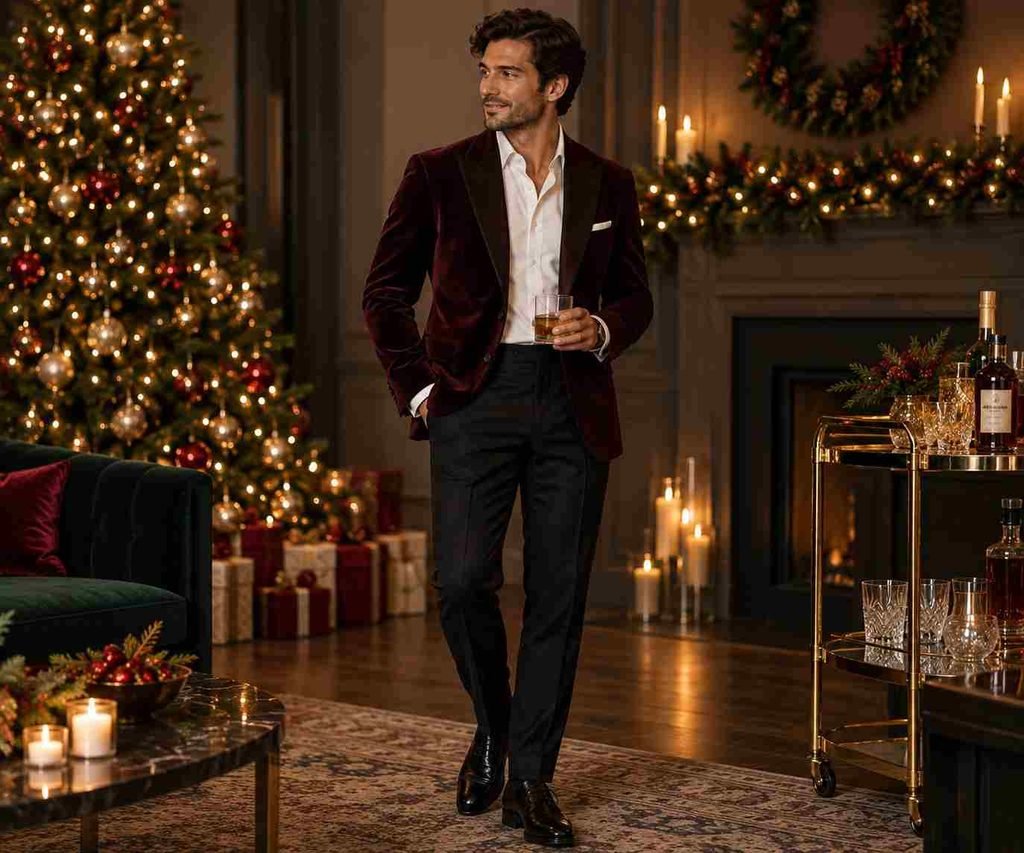 Velvet Blazer + Dark Trousers