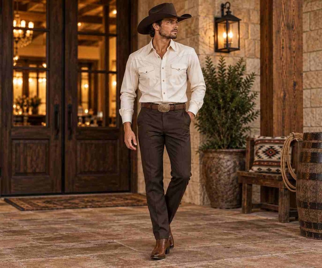 Western Shirt With Tailored Trousers