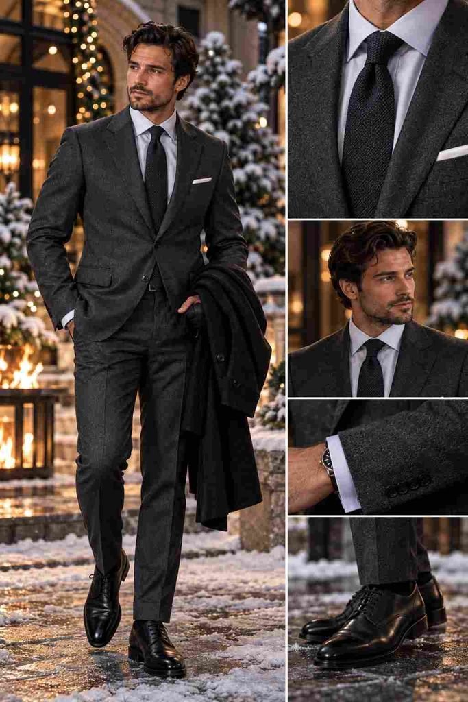 Charcoal Suit With a Light Shirt