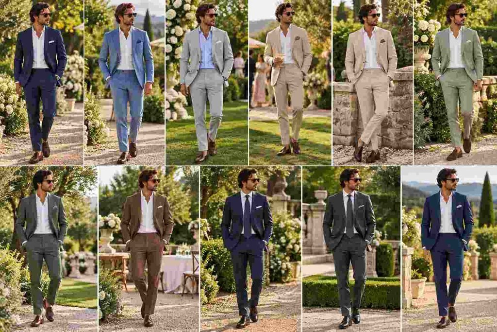 color combo at garden cocktail attire men
