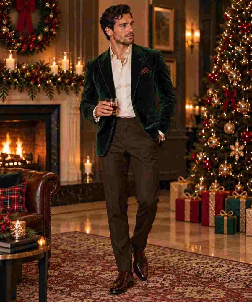 Dark Green Velvet Blazer
