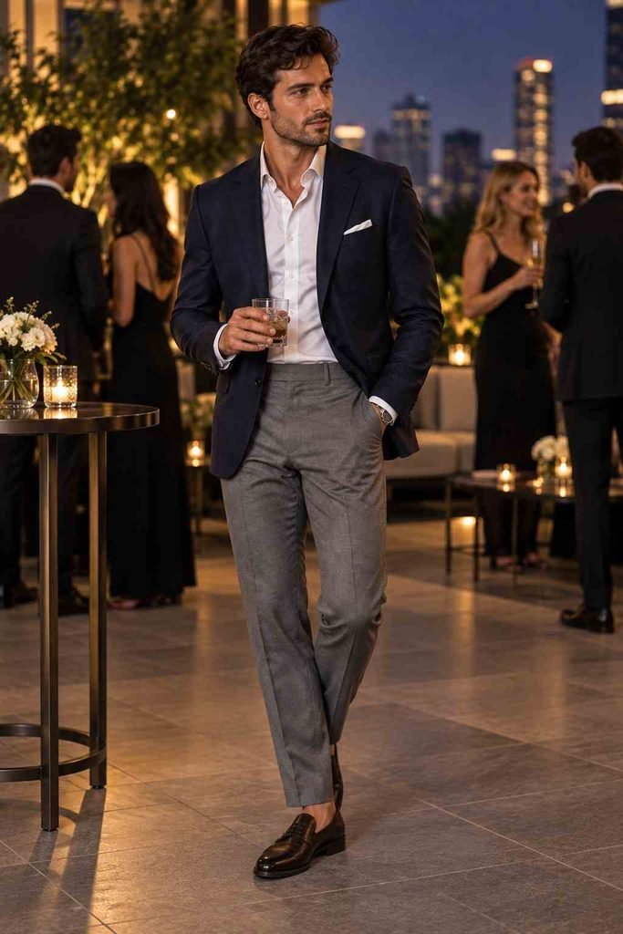 blazer and trouser cocktail event for guys