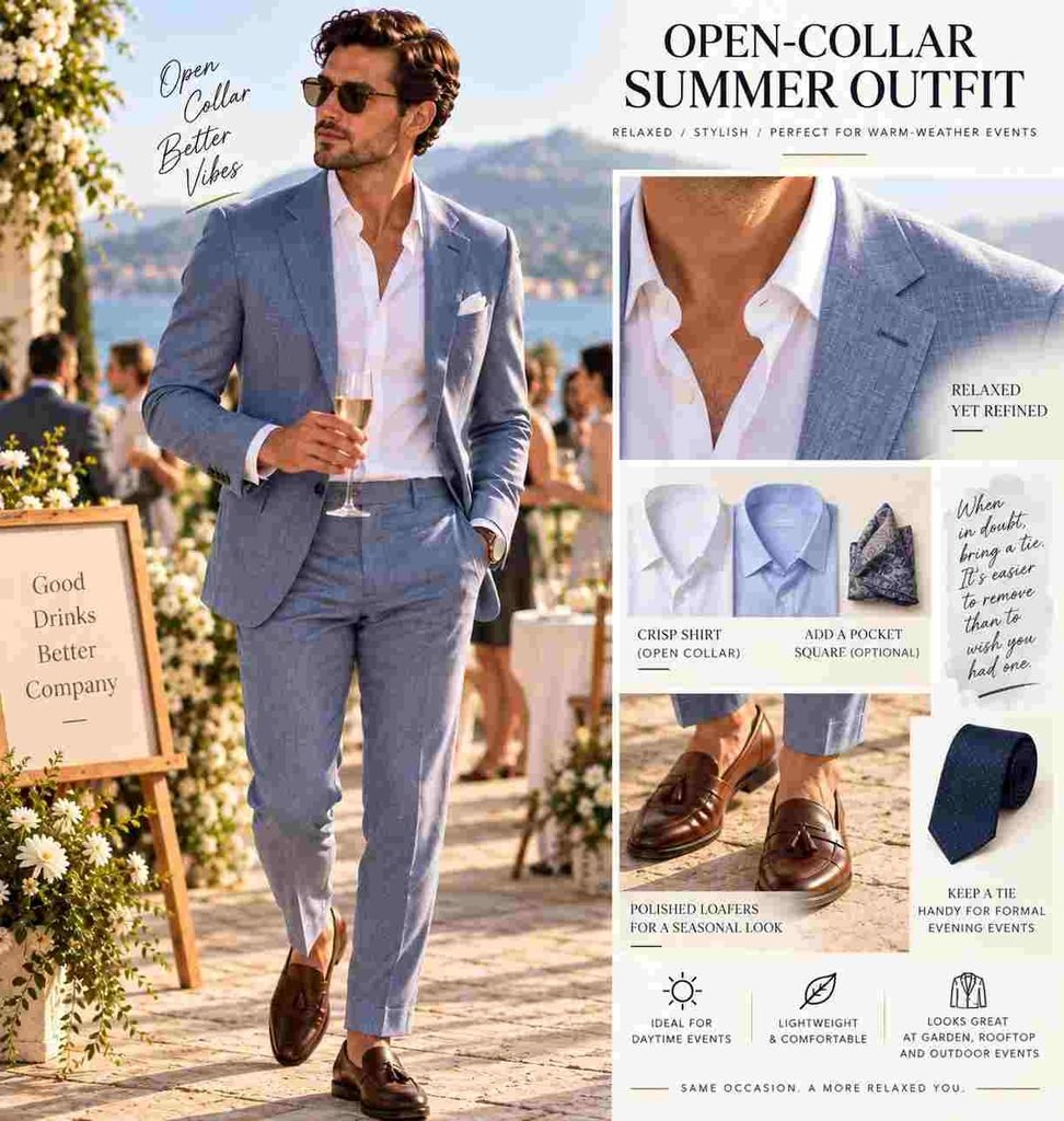 Open Collar Summer Outfit