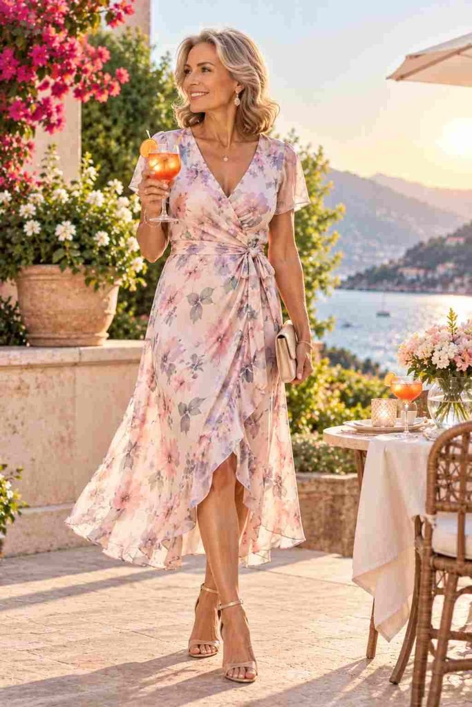 pastal wrap dress