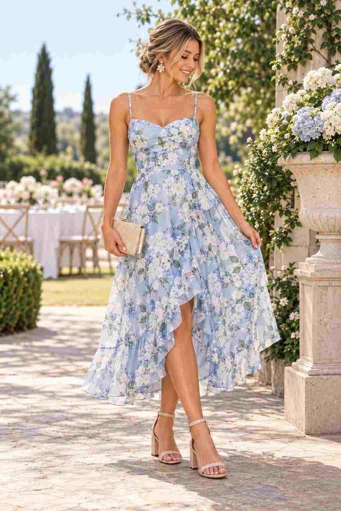 Powder Blue Floral Dress