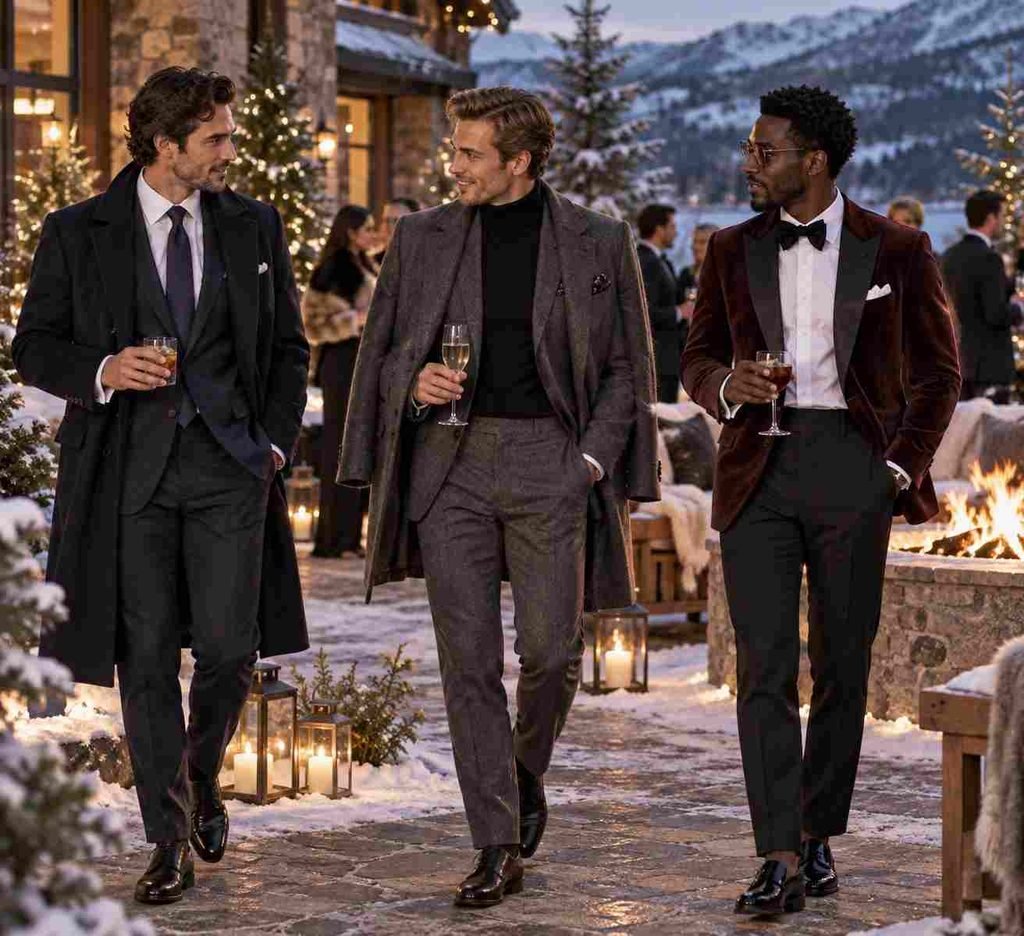 winter cokctail attire men
