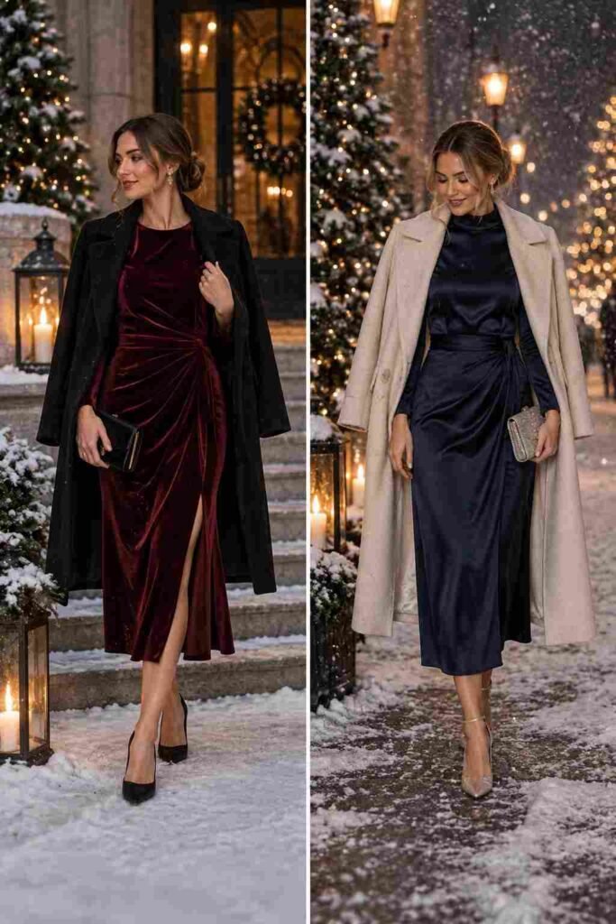 winter fashion duo cocktail attire