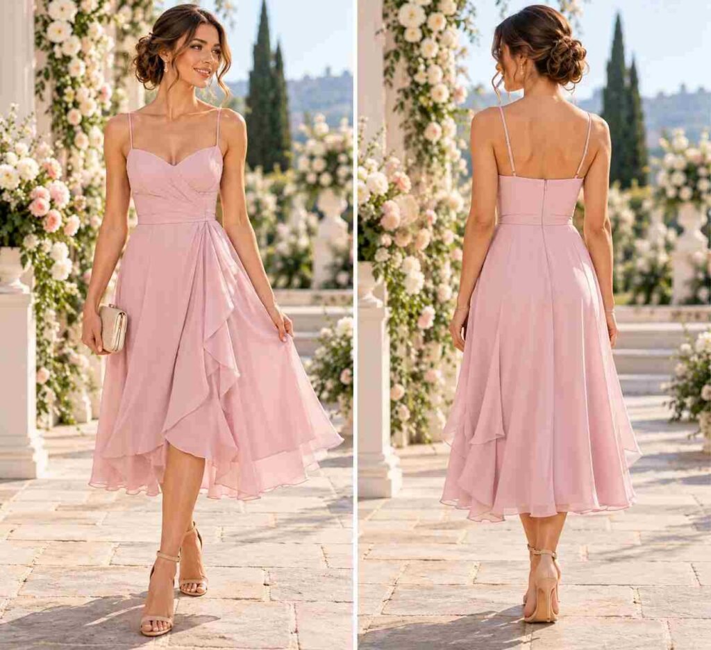 Blush Chiffon Dress Garden Lookbook