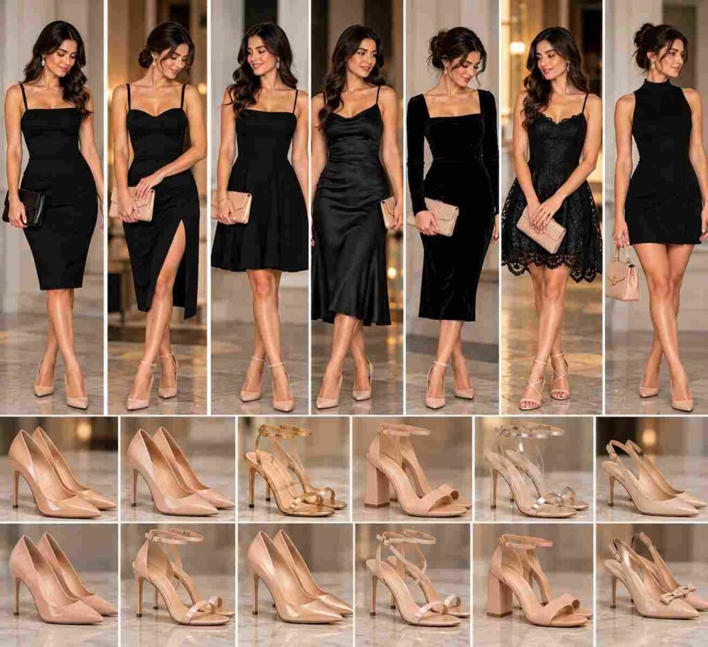 shoes to wear with black cocktail dress​