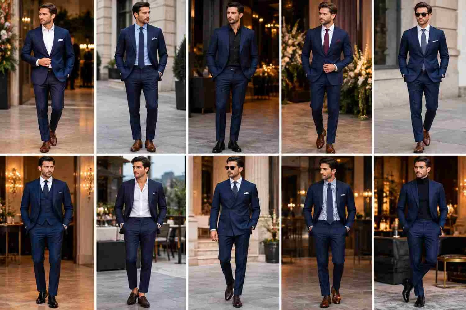 Navy Blue Suit Cocktail Attire for Men