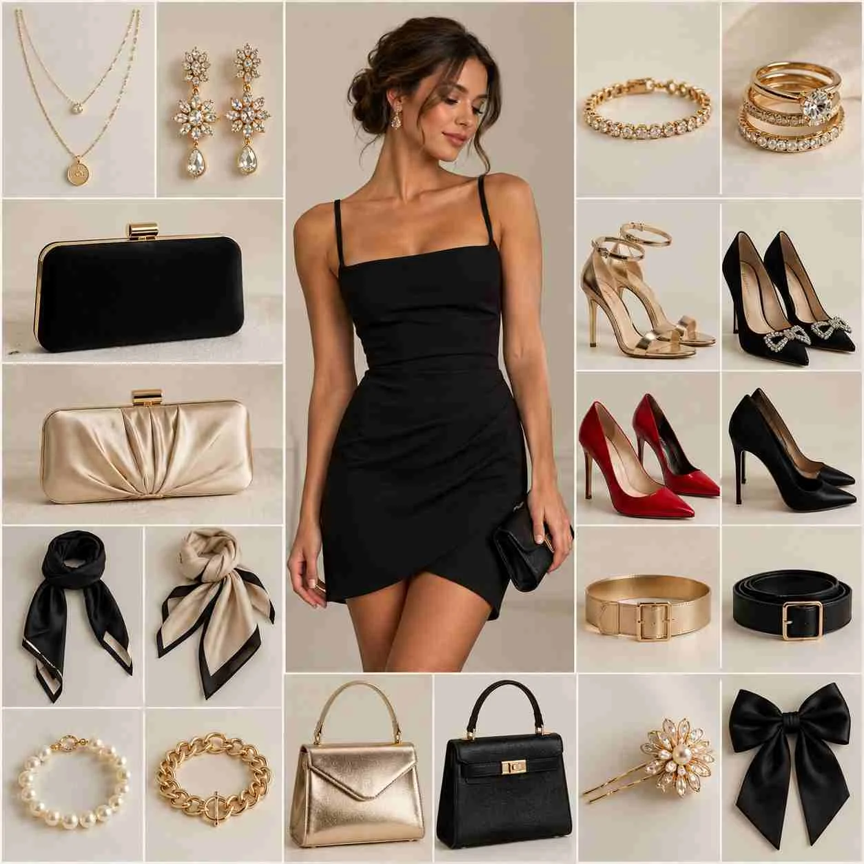 accessories for black cocktail dress​