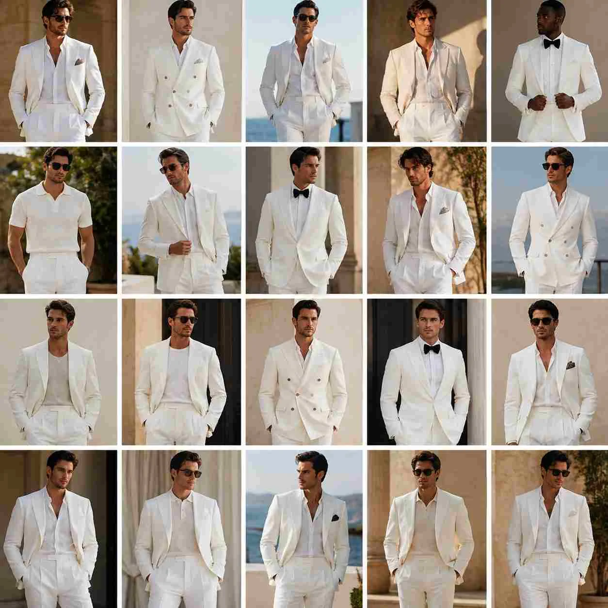 white cocktail attire men